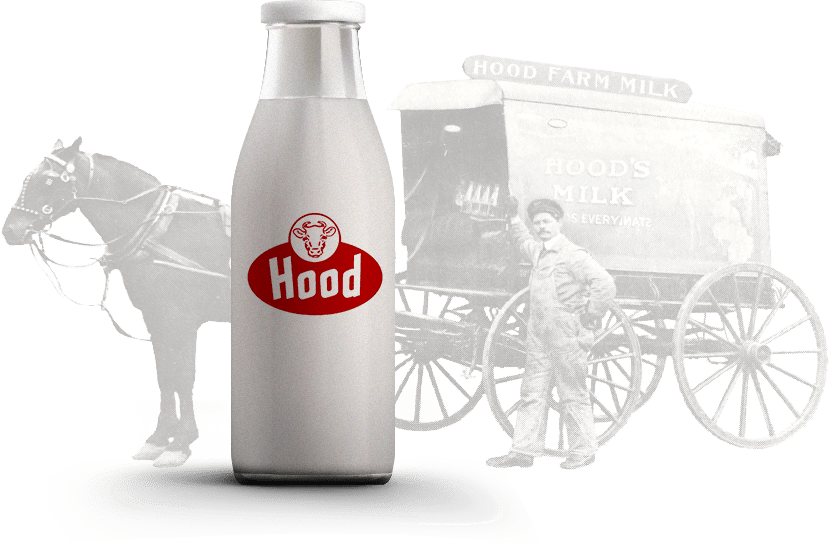 Horse and carriage with a Hood Milk Bottle