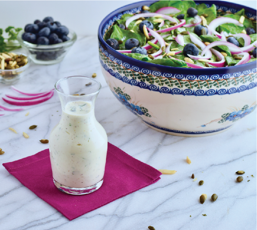 Blueberry Spinach Salad with Creamy Herb Dressing image