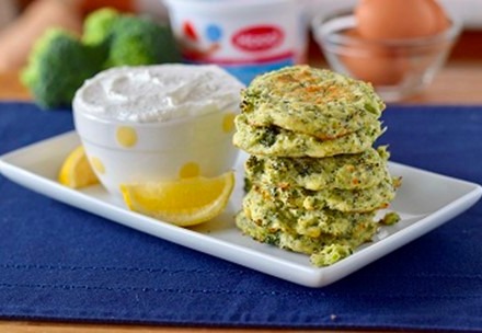 Broccoli Fritters with Cottage Cheese image