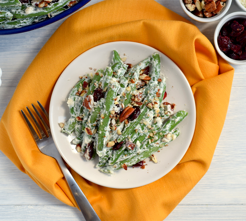 Creamy Green Beans with Toasted Pecans and Cranberries image