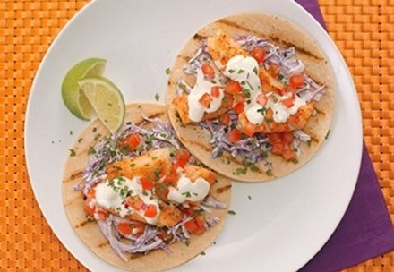 Fish Tacos with Sour Cream Lime Sauce image
