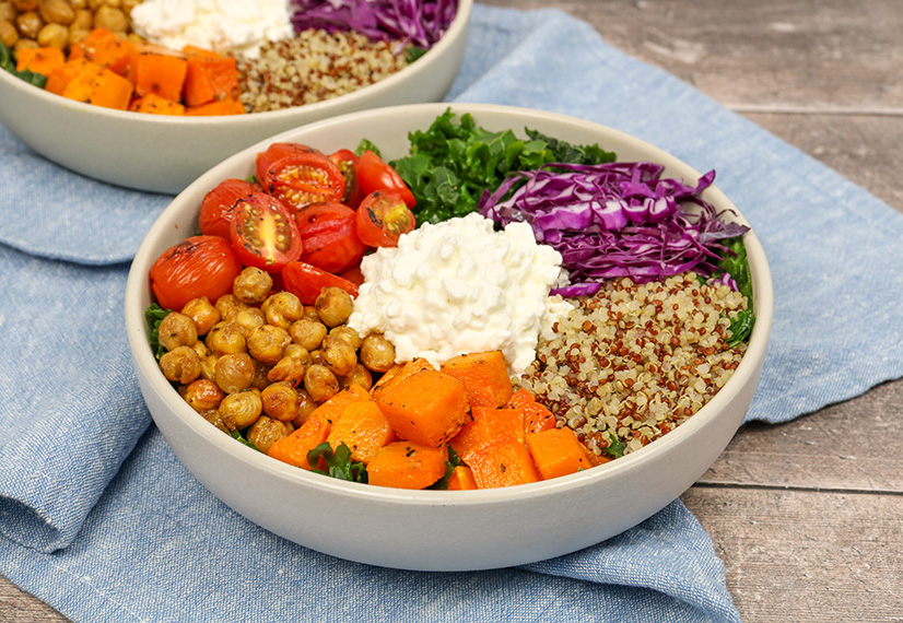 Roasted Veggie and Cottage Cheese Grain Bowl image