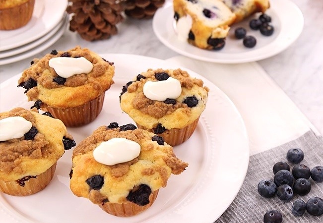 Sour Cream Fruit Muffins with Streusel Topping image