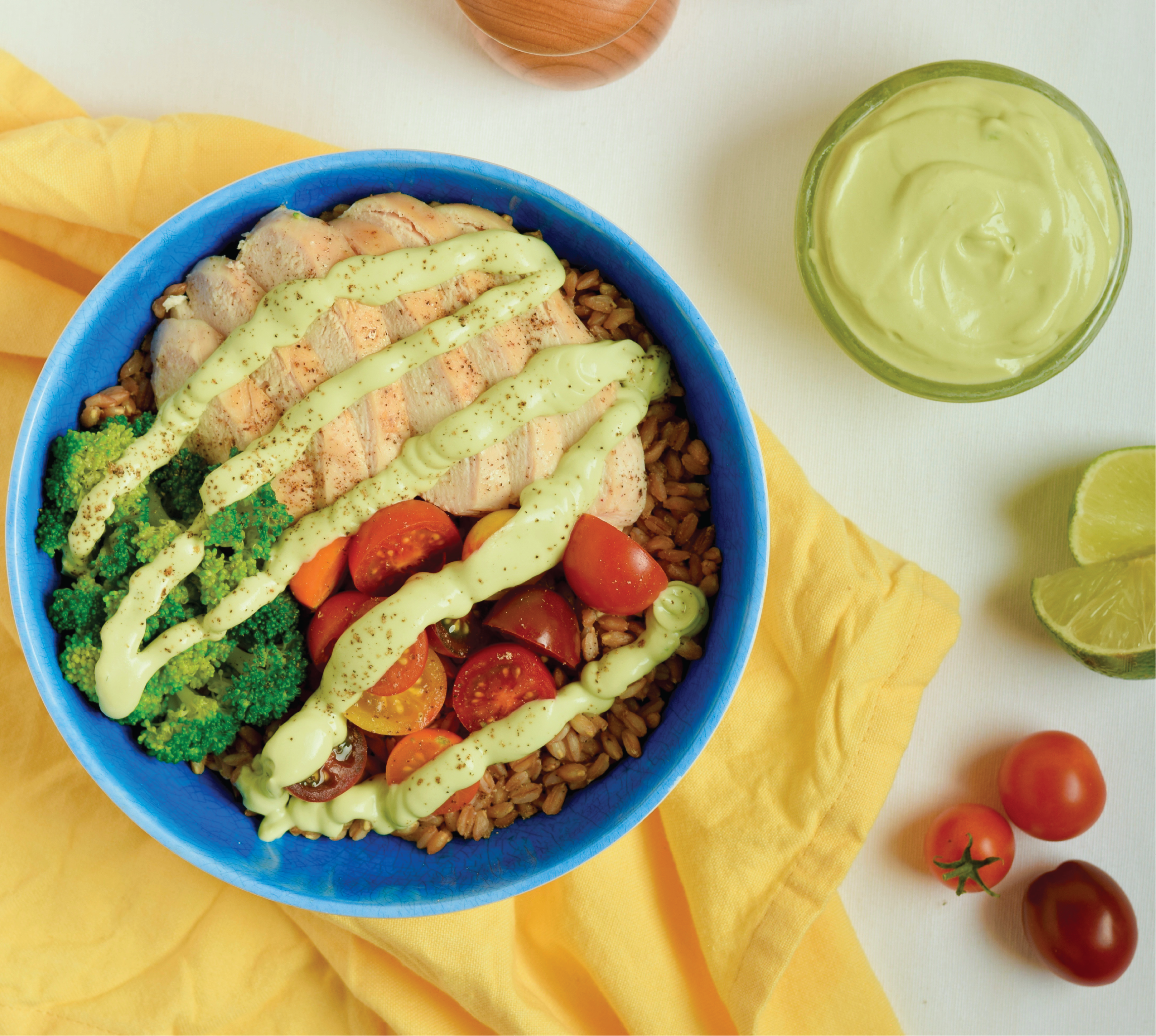 Avocado Sour Cream and Chicken Bowl image