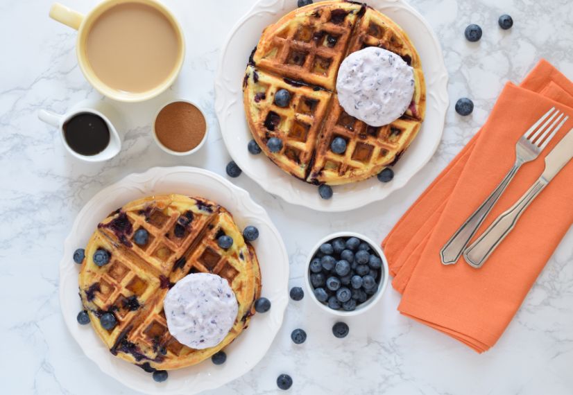Blueberry Protein Waffles image