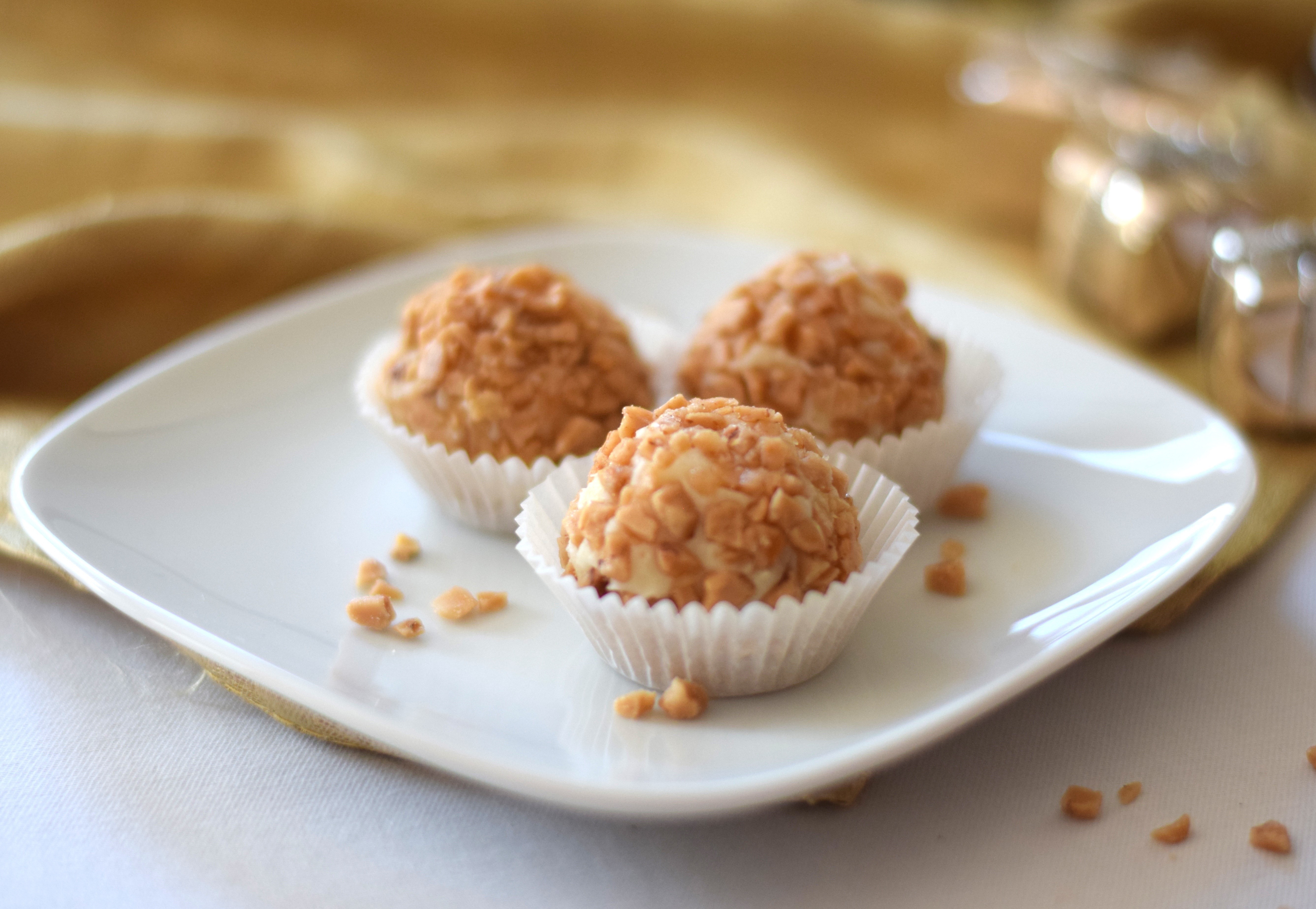 Eggnog White Chocolate Toffee Truffles image
