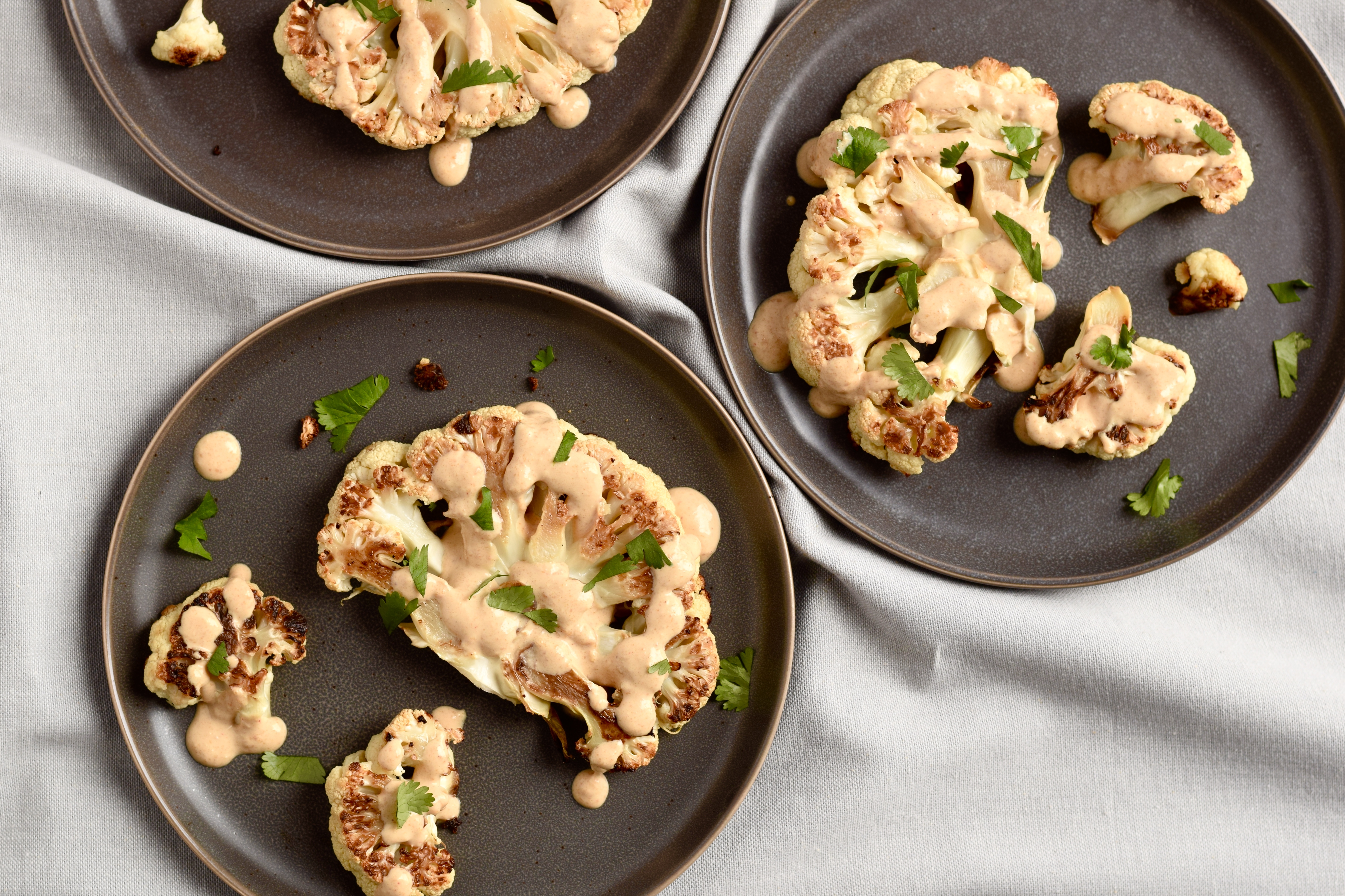 Roasted Cauliflower with Creamy Peanut Sauce image