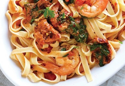 Sun-Dried Tomato Shrimp Fettuccine image