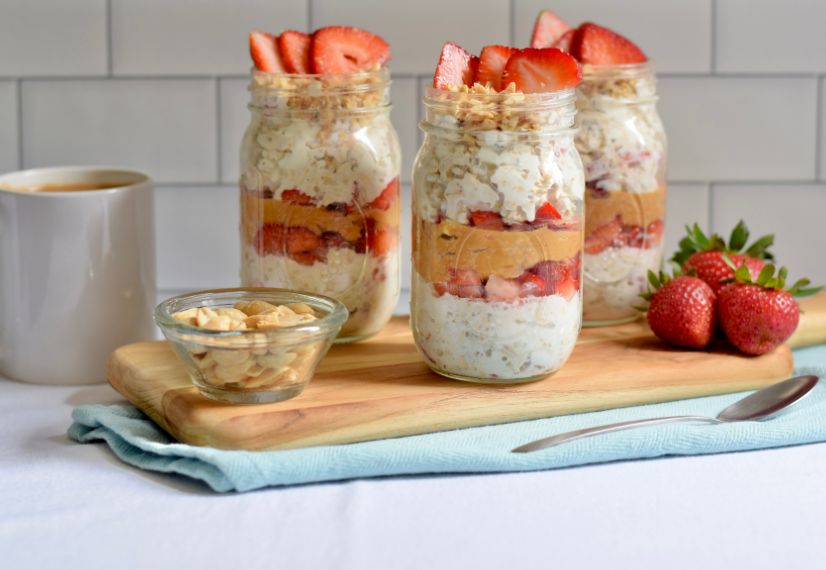 Strawberry and Peanut Butter Overnight Oats image