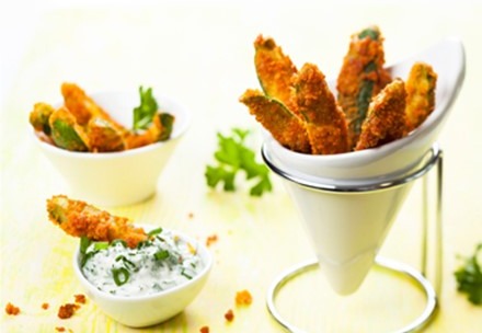 Zucchini Fries with Scallion Sour Cream Dip image